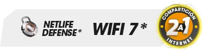 Incluye Netlife Defense, Wifi 7 y compartición 2:1